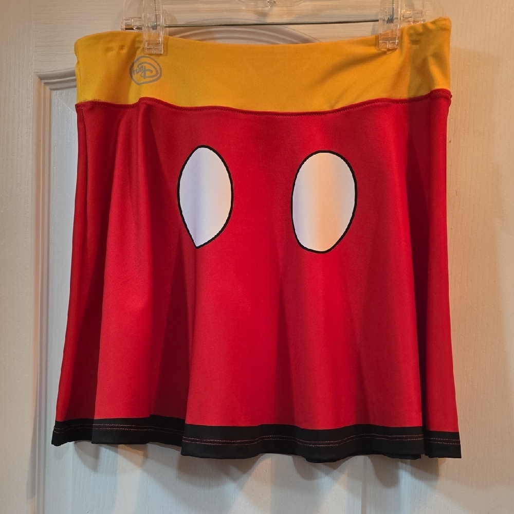 Red and Yellow Skirt with Cartoon Design